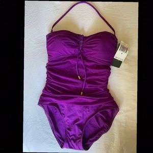 Lauren Ralph Lauren 1pc Swimsuit Purple Size 6 NWT
